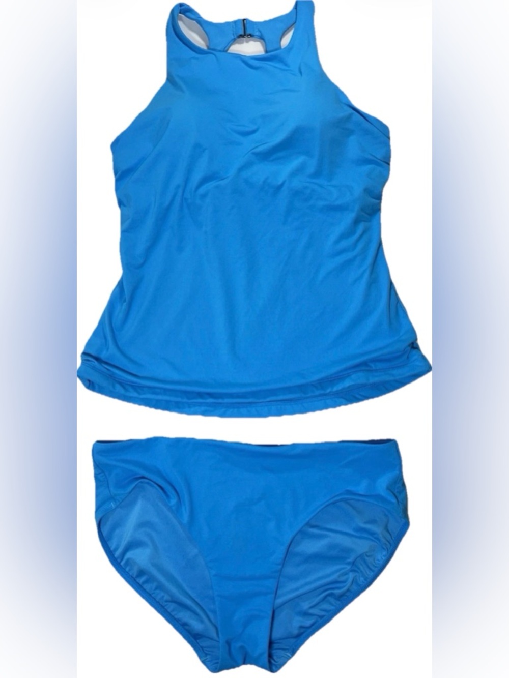 Athleta Vibrant Cyan High-Neck Tankini Set